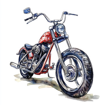 recommend clip art: Chopper watercolor clipart illustration isolated