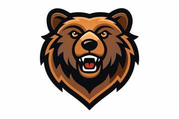 Bear Cub head mascot logo design vector