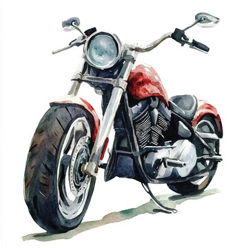 recommend clip art: Chopper watercolor clipart illustration isolated