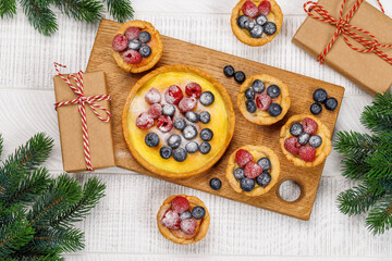 Festive delight: Christmas cupcakes adorned with berries