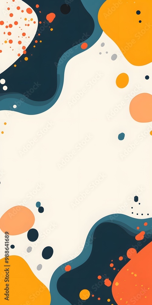 Poster abstract background with colorful shapes and spots