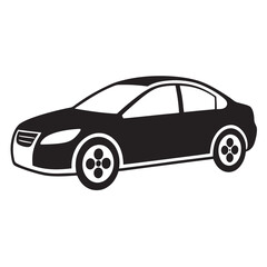 Car isolated on white silhouettes vector  line art illustration