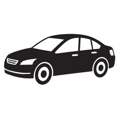 Car isolated on white silhouettes vector  line art illustration