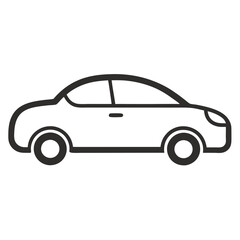 Car isolated on white silhouettes vector  line art illustration