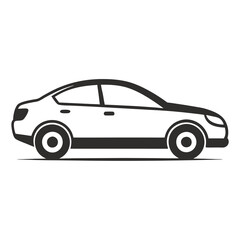 Car isolated on white silhouettes vector  line art illustration