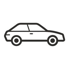 Car isolated on white silhouettes vector  line art illustration