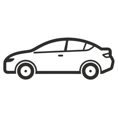 Car isolated on white silhouettes vector  line art illustration