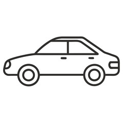 Car isolated on white silhouettes vector  line art illustration