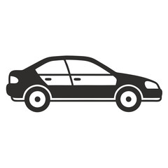 Car isolated on white silhouettes vector  line art illustration