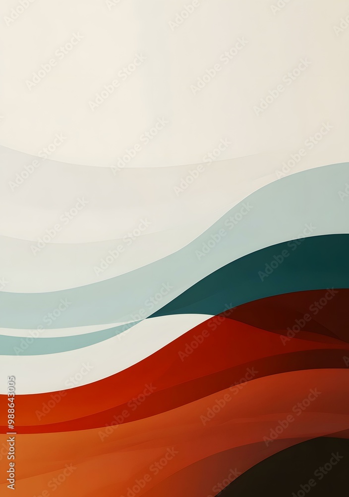 Poster Abstract Background With Curved Lines and Gradient Colors