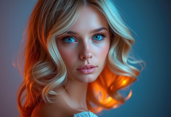 Naklejka premium portrait of a woman with long hair
