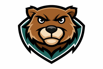 Beaver head mascot logo design vector