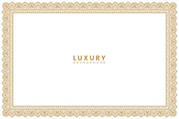decorative page Golden vintage wedding invitation card islamic certificate border line pattern illustration frame
