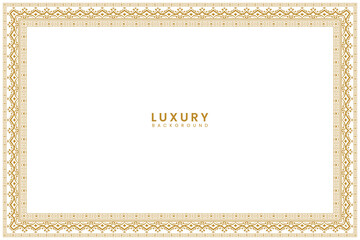 floral page Golden vintage wedding invitation card islamic certificate border line pattern illustration frame 