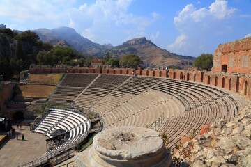 Ancient amphitheatre in Taormina, Italy