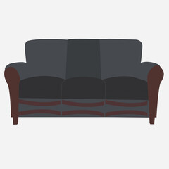 black sofa isolated on white background