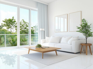 Spacious living room in modern apartment 