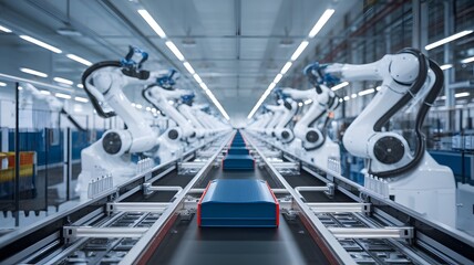 Efficient Automation: Robotic Battery Production Line in Action