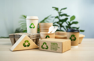 Environmentally friendly paper containers and packaging made from biodegradable materials, no waste...
