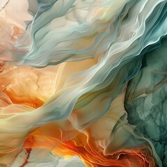 Abstract Colorful Fluid Art with Wavy Lines