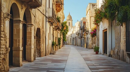 Obraz premium Empty Stone Street in an Italian Town