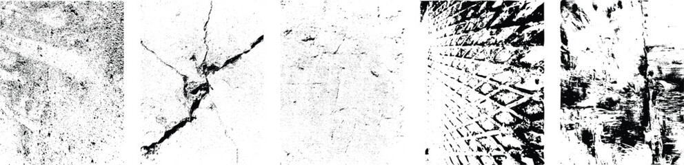 Grunge textures set. Collection of vector overlay, distress, textures .Simply Place texture over any Object to Create grunge,splattered ,dirty effect .Various distressed texture for your design. 