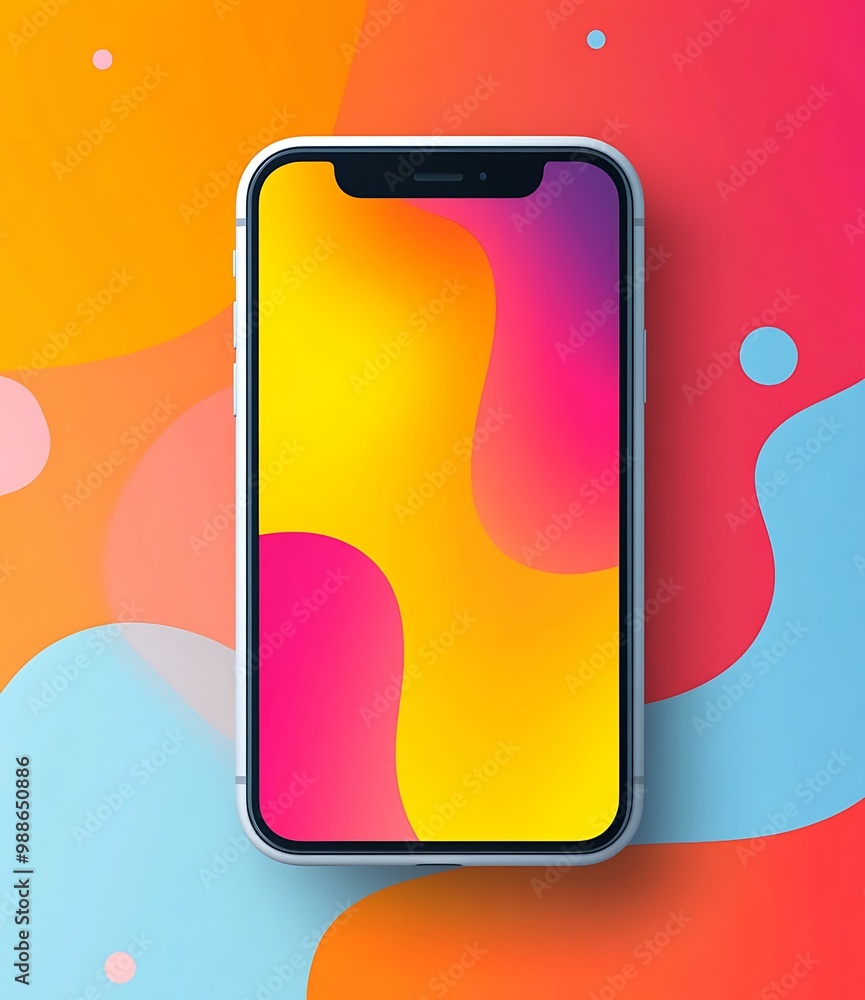 Poster abstract colorful gradient mobile phone background