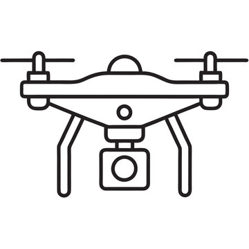 recommend clip art: Drone Camera Line Art Vector Illustration White Background