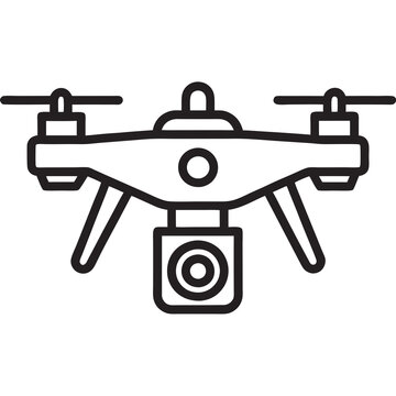 recommend clip art: Drone Camera Line Art Vector Illustration White Background