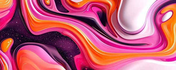 Obraz premium A highly stylized and surreal illustration of a starry night sky, with vibrant colors and swirling patterns, rendered in 8K
