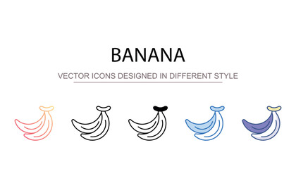 Banana icon design with white background stock illustration