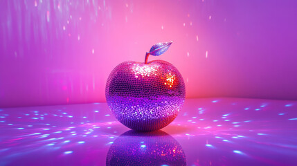 purple disco apple background 