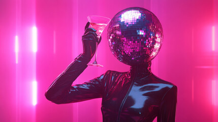 disco ball and person. Party time