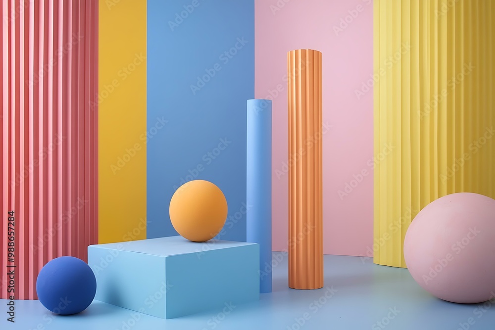 Poster abstract background with colorful geometric shapes