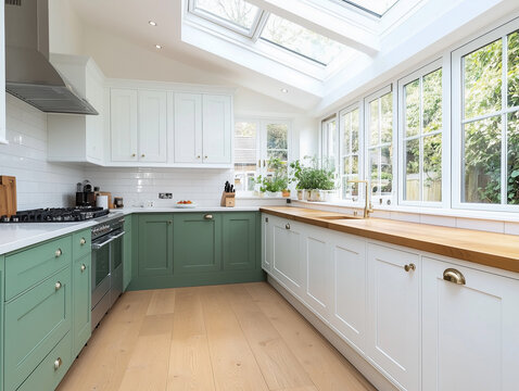 Teal kitchen extension 