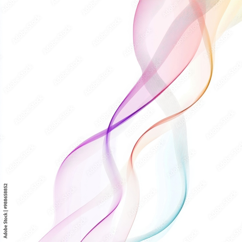 Poster abstract colorful wave design, white isolate background