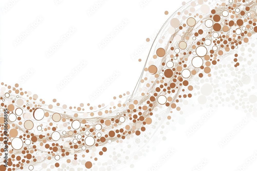 Poster abstract design with circles and curves on a white isolated background.