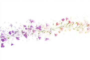 Colorful floral design with delicate petals on a white isolated background.