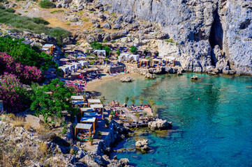 St. Paul Beach - Paralia Agios Pavlos - Paradise Bay at Lindos - travel destination in Rhodes,...