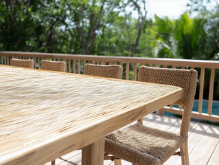 Tiki bar lounge area in backyard