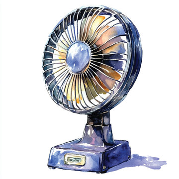 recommend clip art: Electric fan  watercolor clipart illustration isolated