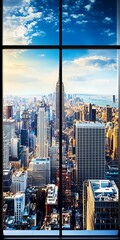 New York City Skyline View From Window