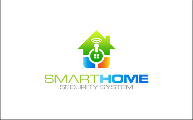 Illustration vector graphic of modern smart home technology logo design