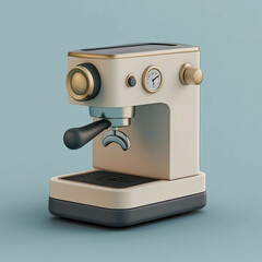 3D Coffee Maker Icon: Brew Your Morning Coffee Illustration Logo