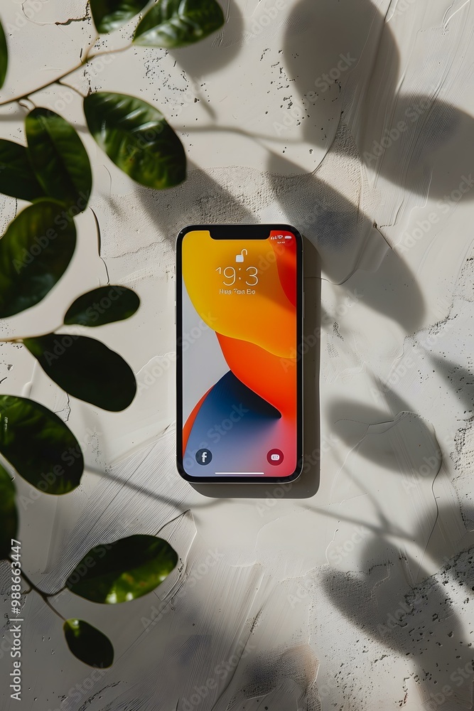 Poster smartphone display with abstract background