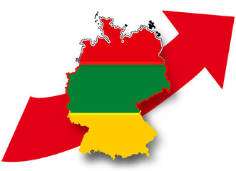 Obraz premium map of Germany outline simplified as the style of the AFD in german language: Alternative für Deutschland, as the politicial presidential elections of Germany named in german Bundestagswahl 