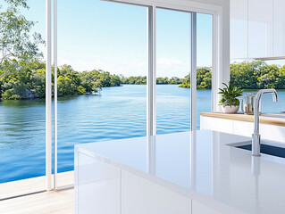 Water view from Modern Kitchen