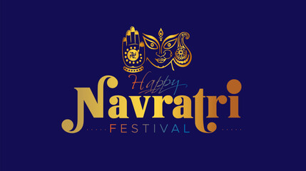 Happy Navratri festival or Durga Puja greeting card. © New concept & ideas