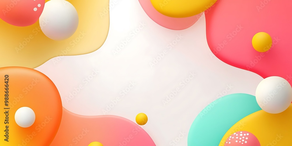 Poster abstract colorful shapes background with 3d elements