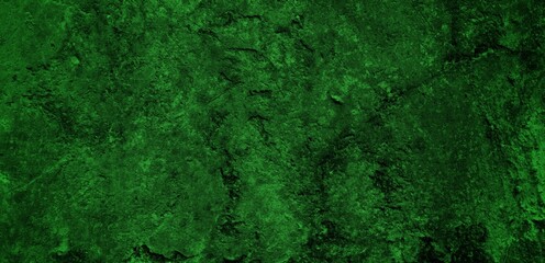 the long wall background is green, blank uncoated canvas or scrim for background long and wide panoramic banner background from rough linen dark green cloth or burlap